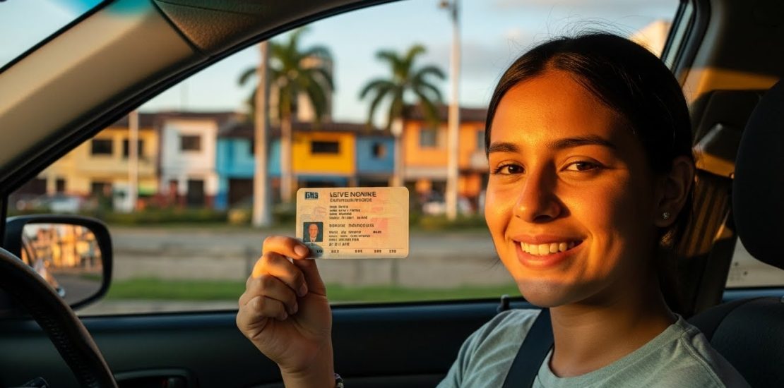 Persona feliz con su licencia de conducción en Cali 2026