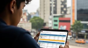 Persona comparando precios de licencia de conducción en Cali desde su celular antes de elegir una escuela de conducción.