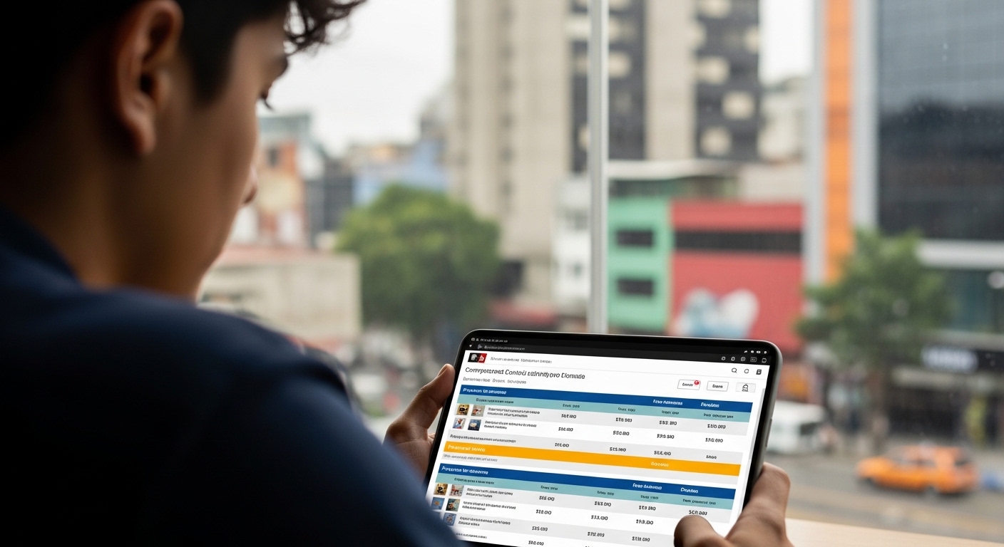 Persona comparando precios de licencia de conducción en Cali desde su celular antes de elegir una escuela de conducción.