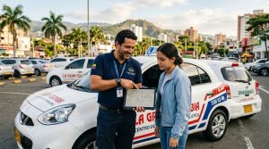 Instructor explicando rutas del examen