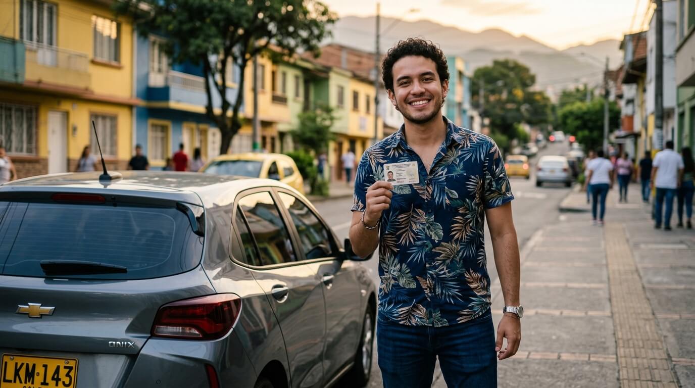 Joven con licencia recién obtenida en Cali
